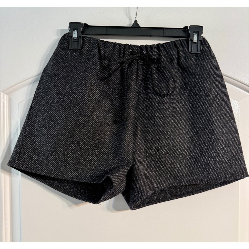 Topshop Boutique Shorts 4 Grey Wool Cashmere Twill Minimalist Winter Preppy